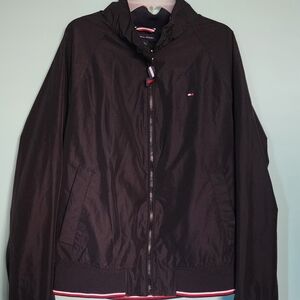 TOMMY HILFIGER Men's Water-Resistant Jacket-Lined-Black-Men's Size SM
